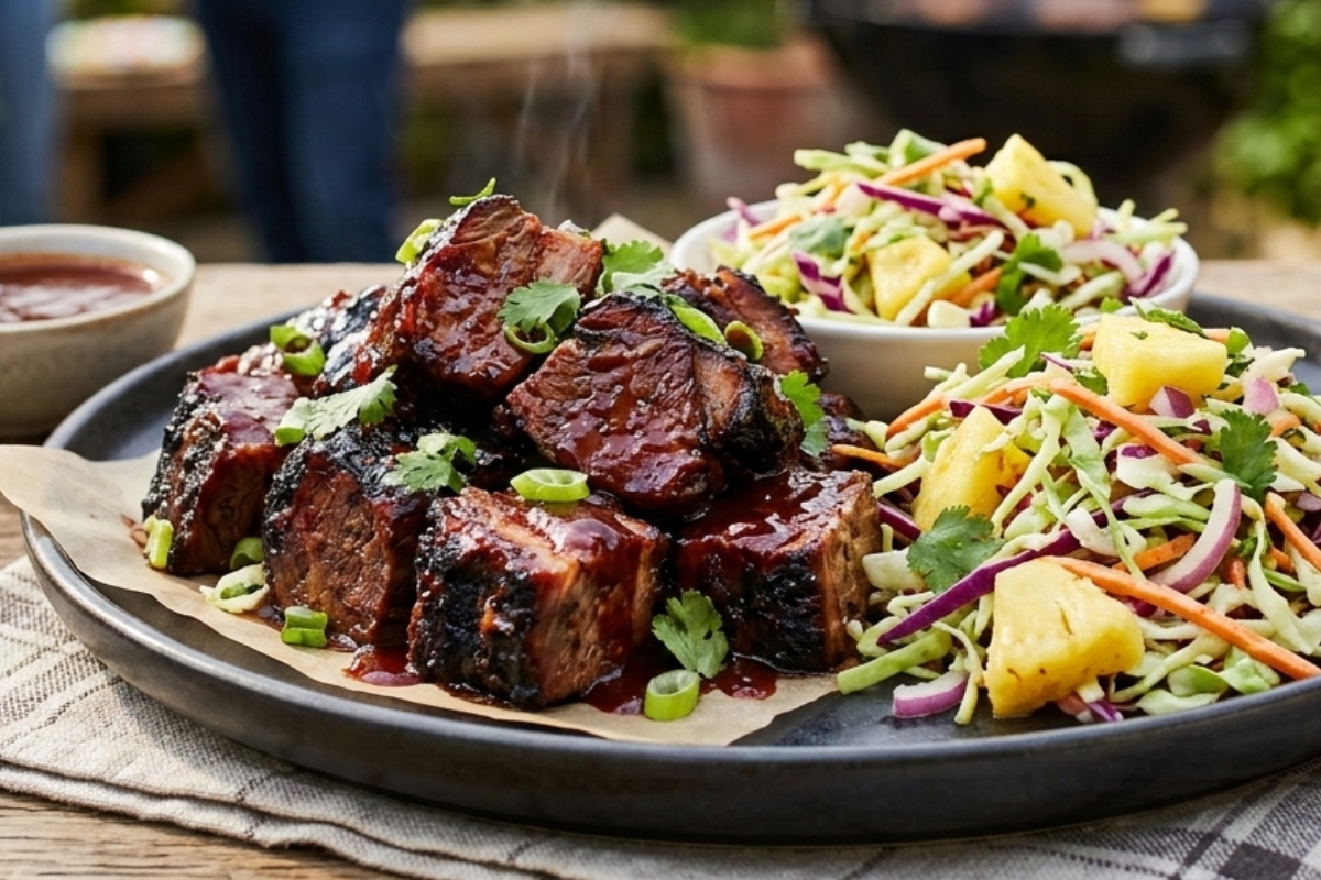 BBQ Beef Chunk with Pineapple Slaw