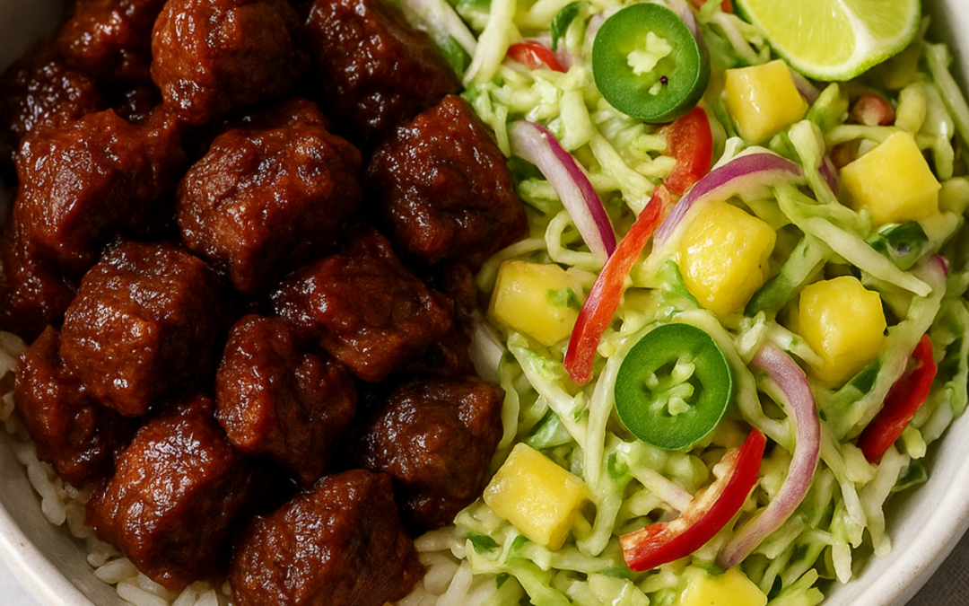 BBQ Beef Chunk with Pineapple Slaw