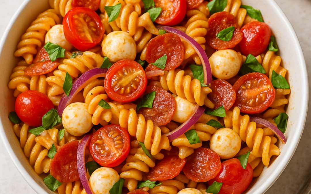 Hot Honey Pizza Pasta Salad