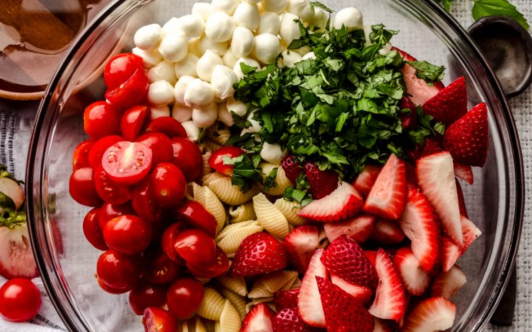 Strawberry Basil Pasta Salad