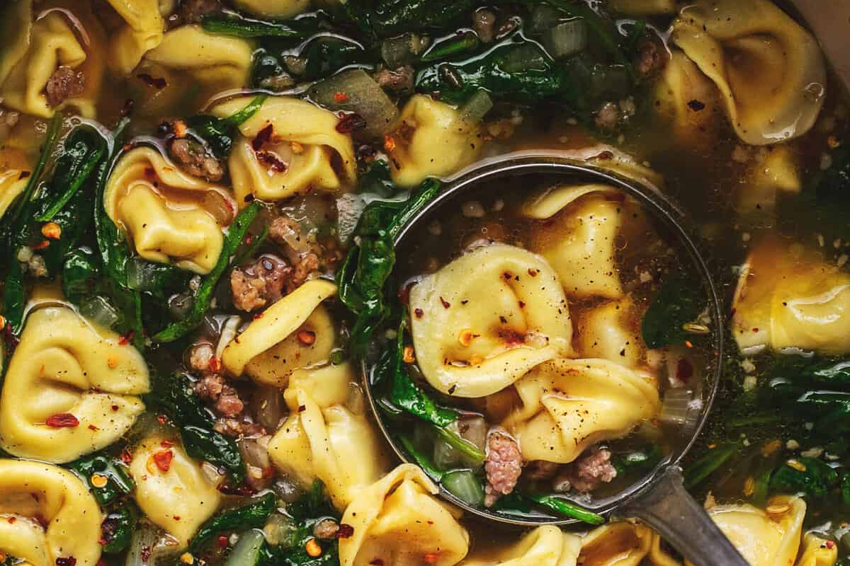 One Pot Spinach Tortellini