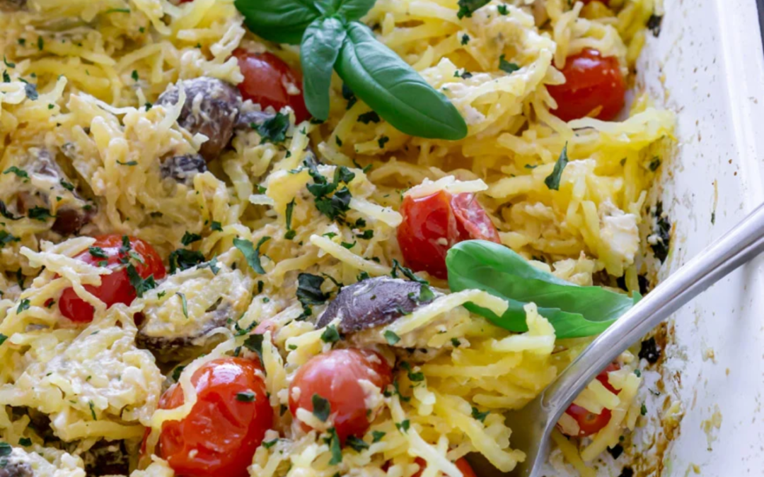 Spaghetti Squash Feta Bake