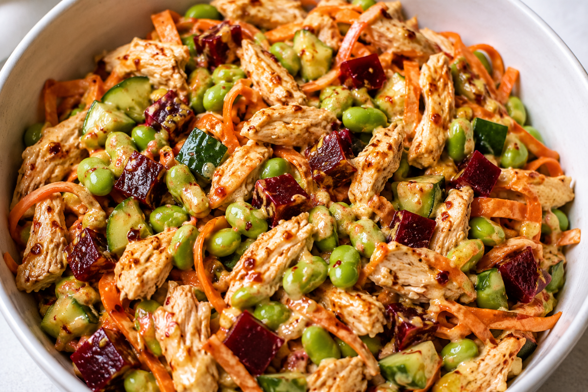Spicy Lemon Tahini Chicken Salad