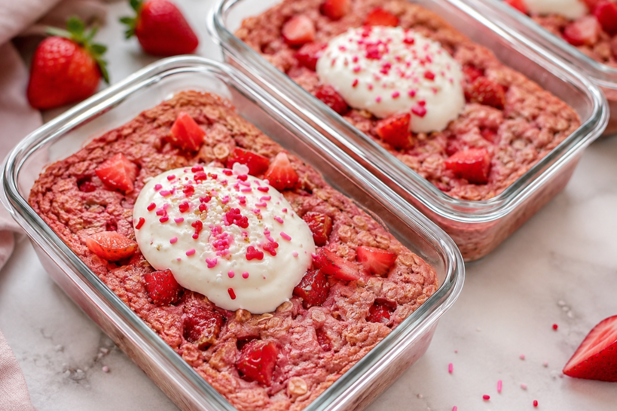 Strawberry Baked Oats