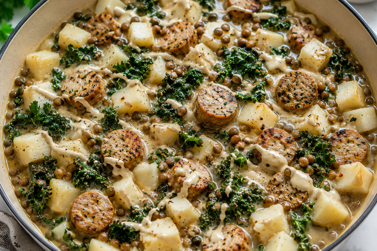 Creamy Lemon Tahini Sausage Bowl